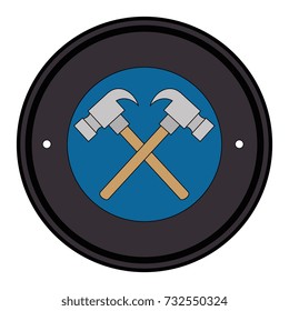 hammers crossed tools isolated icon