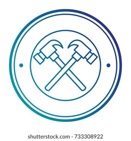 hammers crossed tools isolated icon