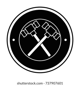 hammers crossed tools isolated icon