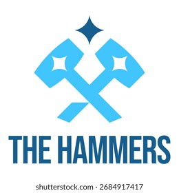 the hammers flat minimalist logo design