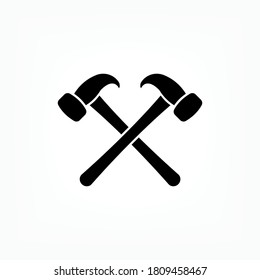 Hammers Icon. Carpentry Tools Symbol - Logo Vector.