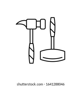 Hammers icon. Simple line, outline vector elements of construction tool icons for ui and ux, website or mobile application