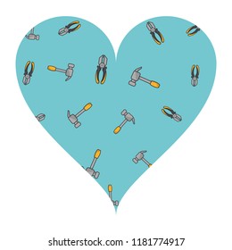 Hammers and pliers heart frame