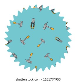 Hammers and pliers round label