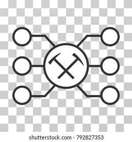 Hammers Pool Nodes vector pictogram. Illustration style is flat iconic symbol on a chess transparent background.