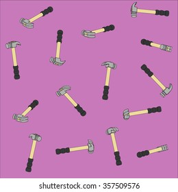 Hammers pop art background. Vector Illustration.