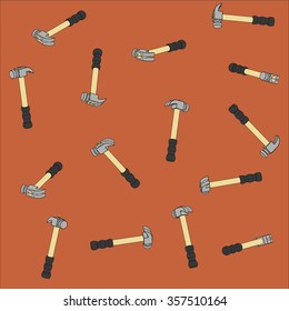 Hammers pop art background. Vector Illustration.