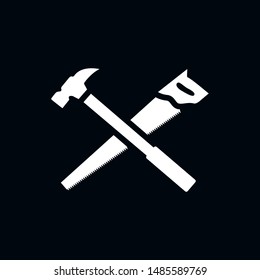 hammers and saws icon symbol logo design