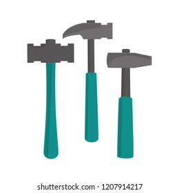 hammers set handle tools icon
