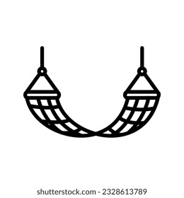 hammock black white icon in line style