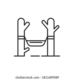 Hammock (Camping) icon outline vector