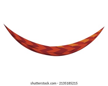 Hammock colorful. Summer recreation, relaxing, sleeping or resting accessory. Hanging fabric rope swinging. Modern relax decoration
