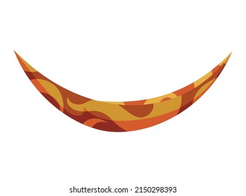 Hammock colorful. Summer recreation, relaxing, sleeping or resting accessory. Hanging fabric rope swinging. Modern relax decoration