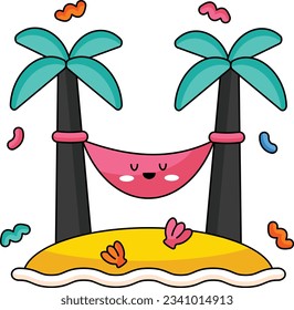  hammock cute holiday sticker icons design