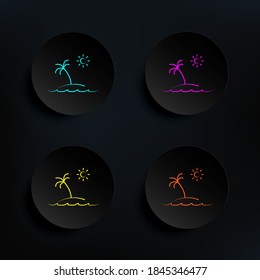 Hammock dark badge color set icon. Simple thin line, outline vector of travel icons for ui and ux, website or mobile application