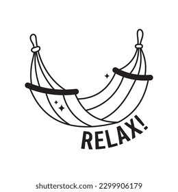 Hammock doodle vector outline icon. EPS 10 file