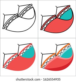 Hammock element illustration with different design style.