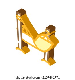 hammock for enjoying vacation isometric icon vector. hammock for enjoying vacation sign. isolated symbol illustration