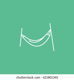 Hammock Flat Icon On Green Background