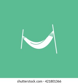 Hammock Flat Icon On Green Background