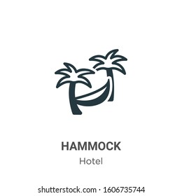 Hammock glyph icon vector on white background. Flat vector hammock icon symbol sign from modern hotel collection for mobile concept and web apps design.