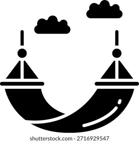 Icono de la hamaca con las nubes, símbolo de la relajación