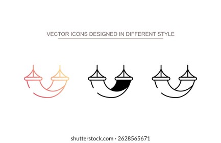 Diseño de icono de hamaca con fondo blanco