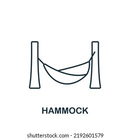 Hammock Icon. Line Simple Line Outdoor Recreation Icon For Templates, Web Design And Infographics