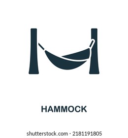 Hammock icon. Monochrome simple line Outdoor Recreation icon for templates, web design and infographics