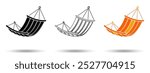 Hammock icon. Hammock icon on a white background, isolated. The icon has three uses in applications and websites. Vector illustration. Hammock icon on a white background.