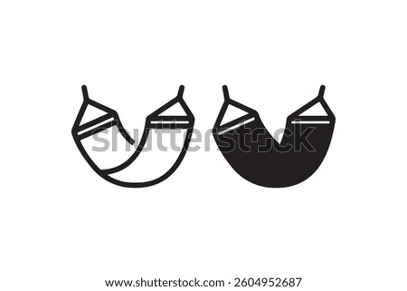 Hammock icon in outline and solid style Vector