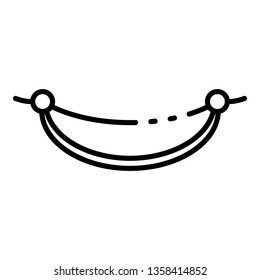 Hammock icon. Outline hammock vector icon for web design isolated on white background