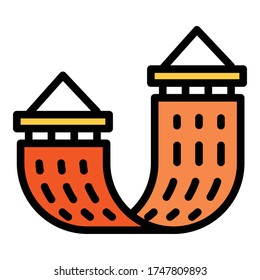 Hammock icon. Outline hammock vector icon for web design isolated on white background