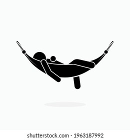 Hammock Icon. Rest, Vacation. Relax, Refreshing Symbol - Vector.