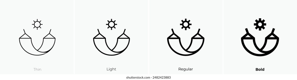 hammock icon. Thin, Light Regular And Bold style design isolated on white background