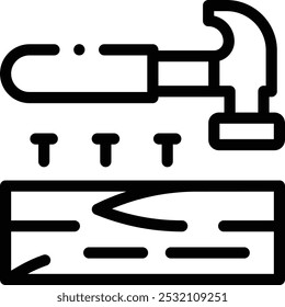 Icono de hamaca. Diseño De Estilo Lineal Delgado Aislado Sobre Fondo Blanco