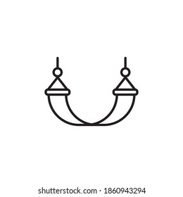 hammock icon vector outline design. camping equipment line icon. isolated on white background