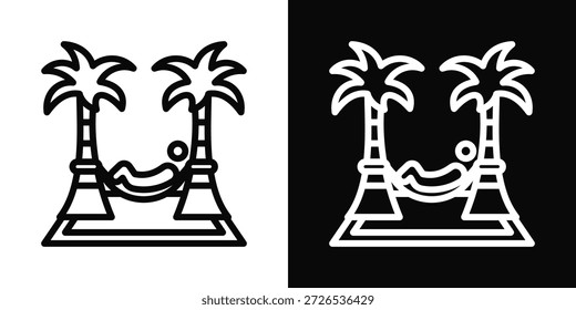 Icono de la hamaca Estilo blanco y negro del fondo