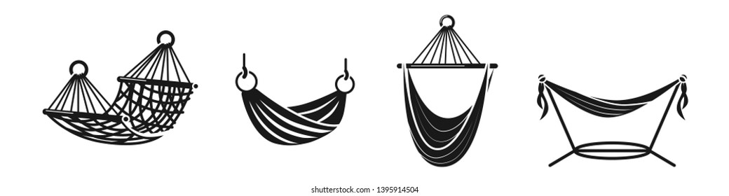 Hammock icons set. Simple set of hammock vector icons for web design on white background