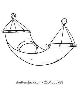 hammock illustration hand drawn outline vector