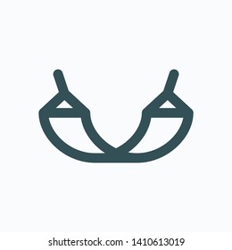 Hammock isolated icon, garden hammock linear vector icon