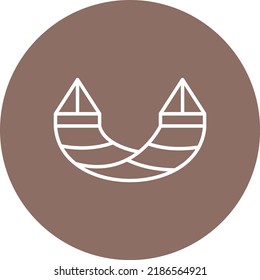 Hammock line circle icon vector image. Can also be used for web apps, mobile apps and print media.