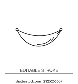 Hammock line icon. Home lounge zone. Modern interior design. Comfortable furnishing concept. Isolated vector illustration. Editable strock