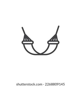 Icono de línea de Hammock. signo de estilo lineal para concepto móvil y diseño web. Icono de vector de contorno de Hammock. Símbolo, ilustración del logotipo. Gráficos vectoriales