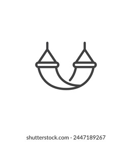 Hammock line icon. linear style sign for mobile concept and web design. Hammock outline vector icon. Symbol, logo illustration. Vector graphics