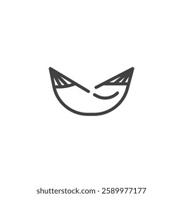 Hammock line icon. linear style sign for mobile concept and web design. Hammock outline vector icon. Symbol, logo illustration. Vector graphics