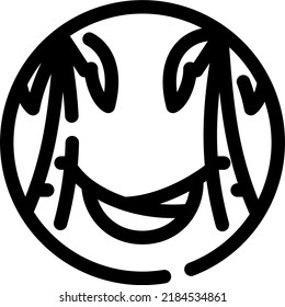 Hammock Line icon vector design and illustration template