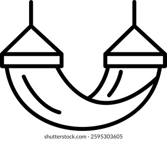 Hammock Line Vector Icon Design