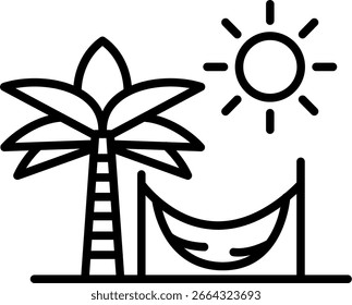 Diseño de icono de Vector de línea de hamaca