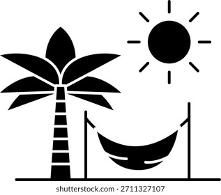 Diseño de icono de Vector de línea de hamaca